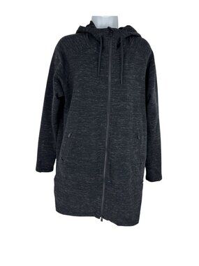 Athleta Stronger Long Sleeve Long Hoodie Black Heather Women's Size S